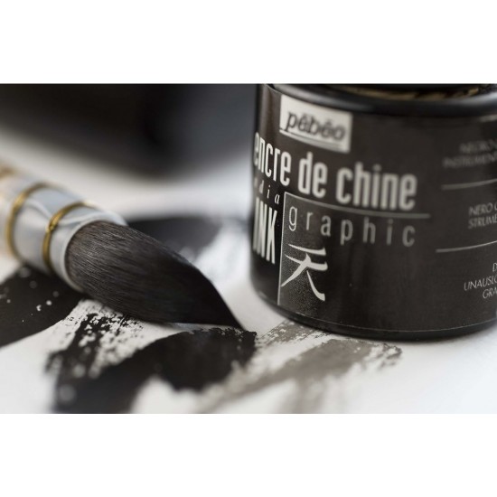 Pebeo 250 ML BOTTLE INDIA INK OPAQUE BLACK Pebeo 250 ML BOTTLE INDIA INK OPAQUE BLACK